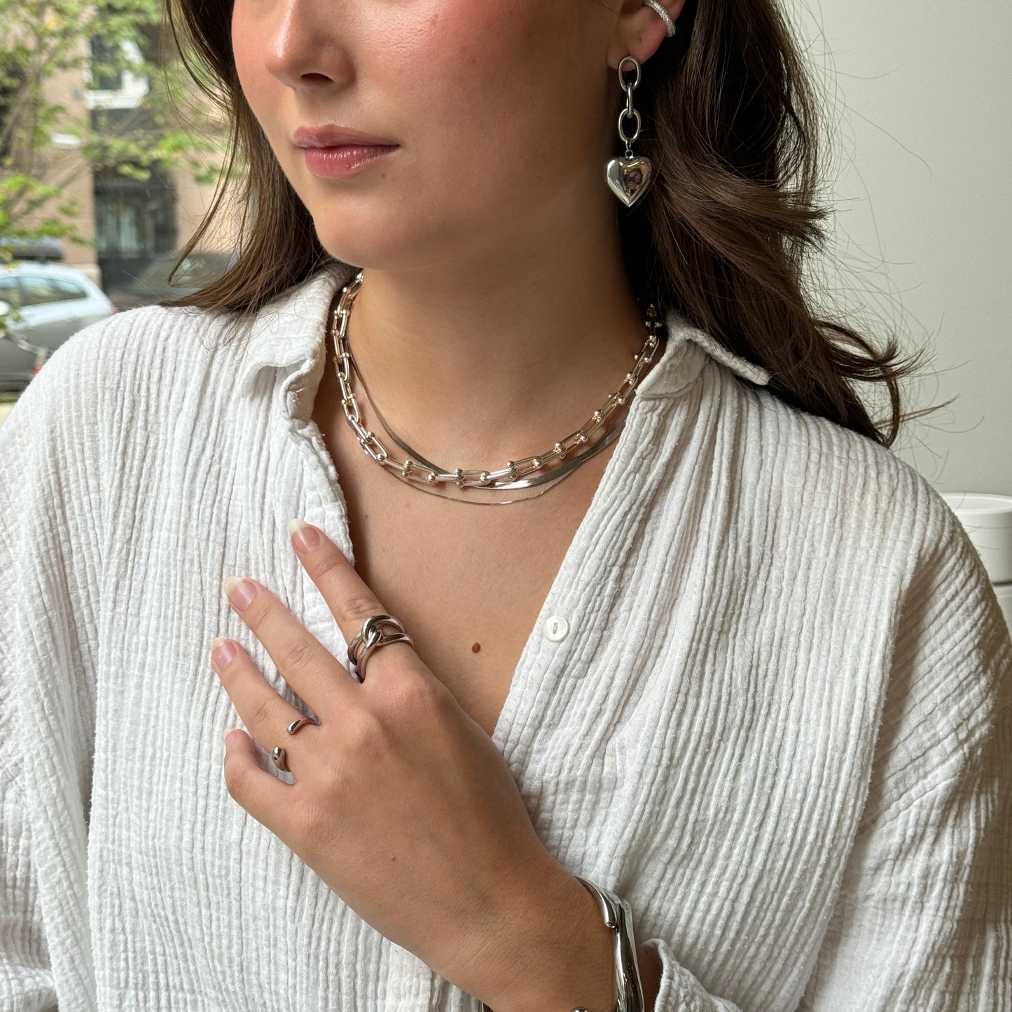 Heart on Chain Earrings