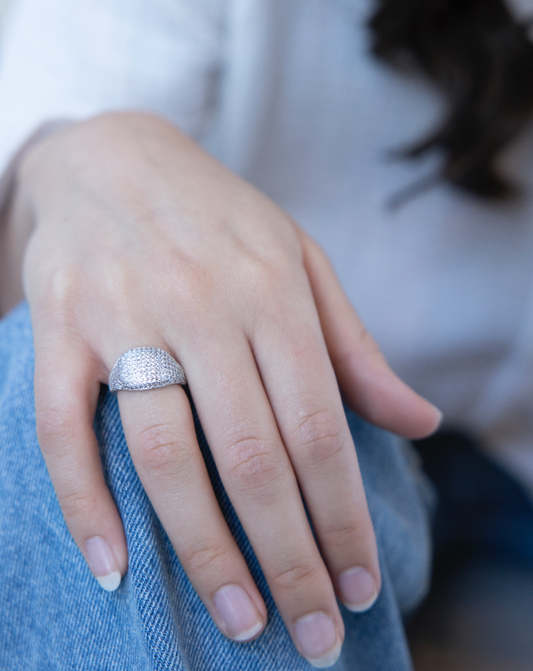 Pave Square Ring