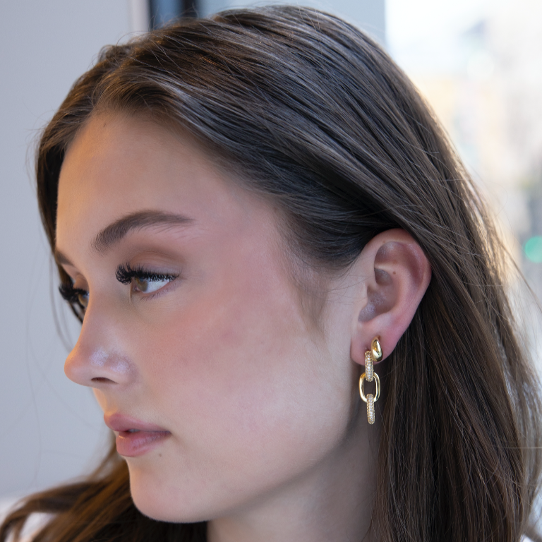 Triple Huggie hoops