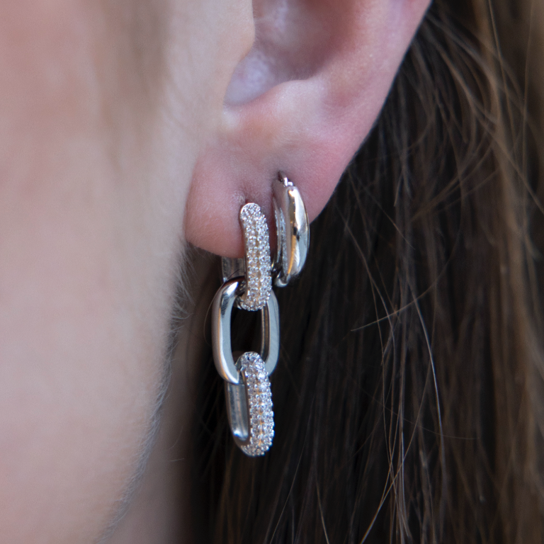 Triple Huggie hoops